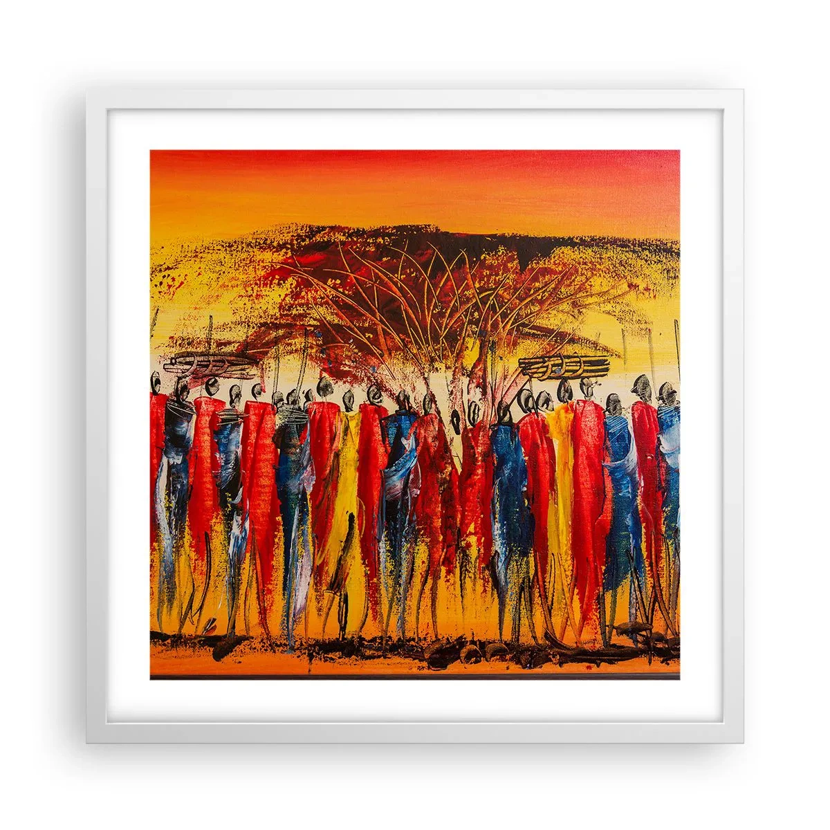 Poster in een witte lijst - Daar, daar, daar gaan ze - 50x50 cm