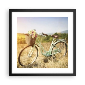 Poster in een zwarte lijst - Ik blijf hier nog even - 40x40 cm