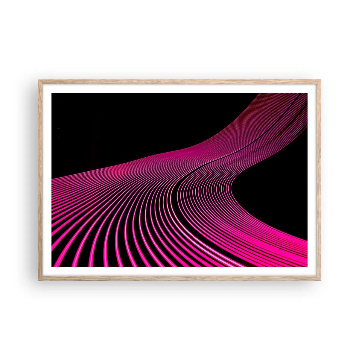 Een poster in een licht eiken lijst - Avenue van licht - 100x70 cm