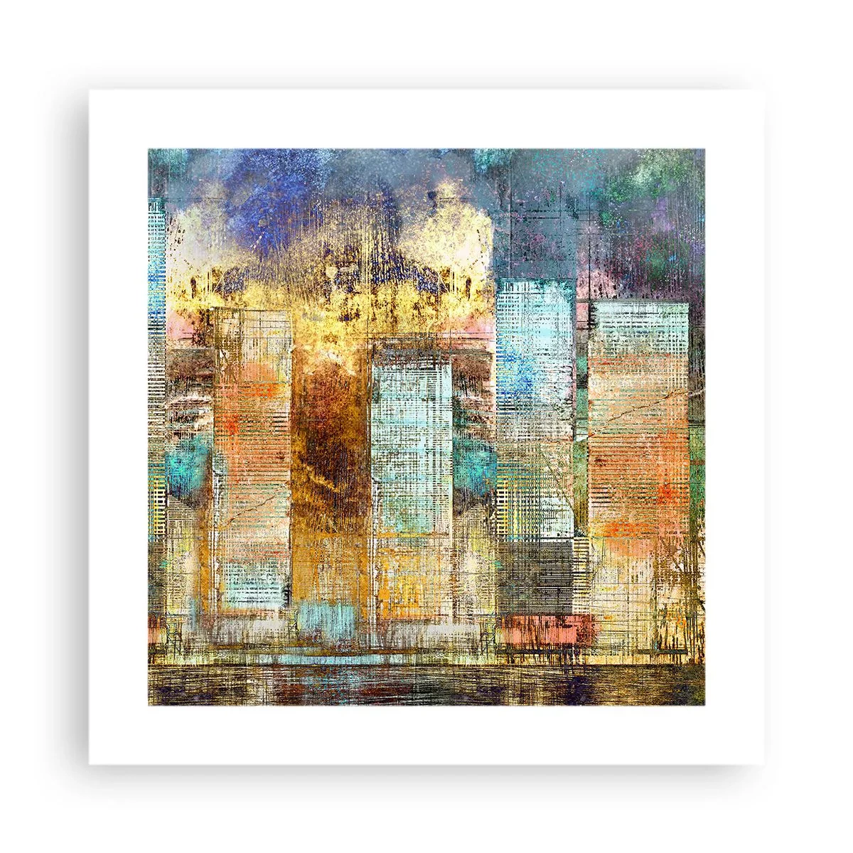 Poster - Een zonnige metropool - 40x40 cm