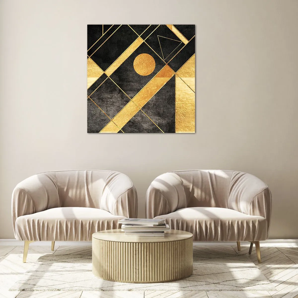 Schilderen op glas - De zon van de woestijn - 70x70 cm