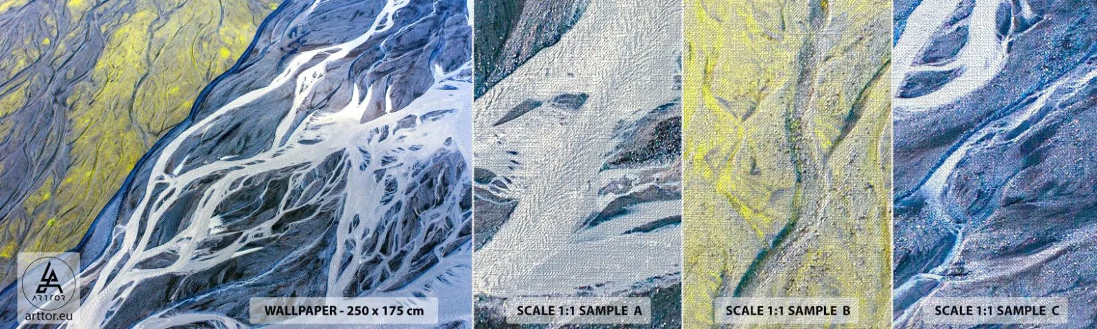 Fotobehang Monster Premium Canvas - Rotstekeningen van de natuur - Abstractie, Deel, Gletsjer - 100x30 cm