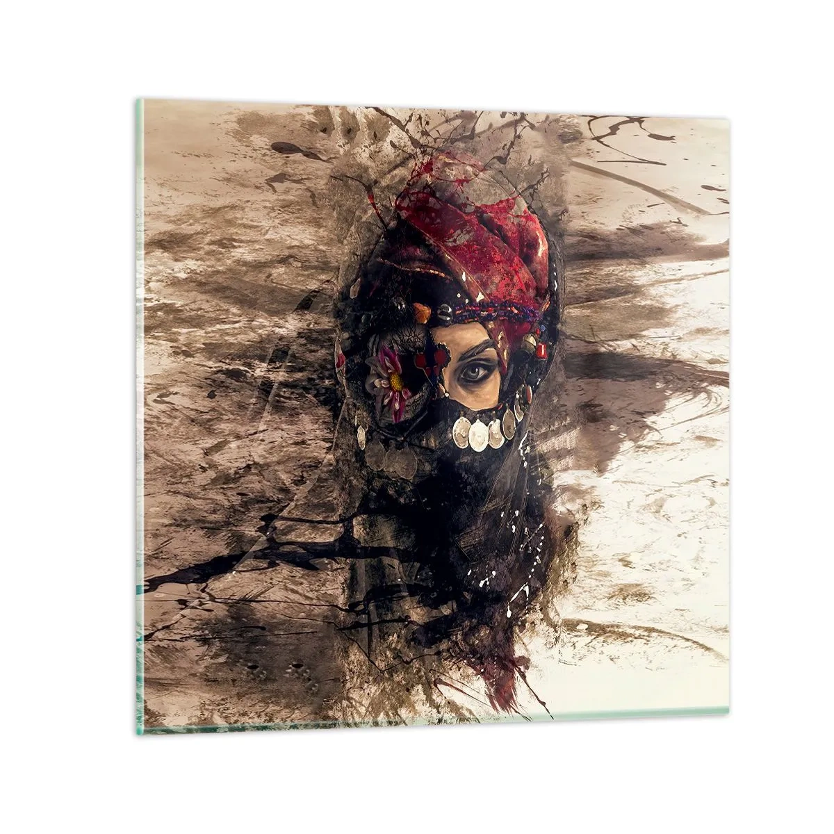 Schilderen op glas - Op zijn zachtst gezegd verontrustend - 40x40 cm