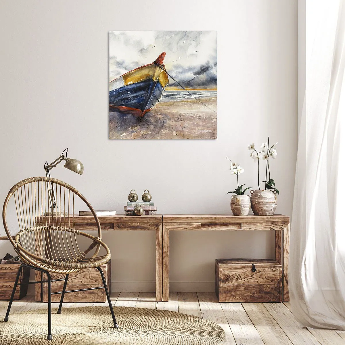 Schilderen op canvas - Rust aan de kust - 60x60 cm
