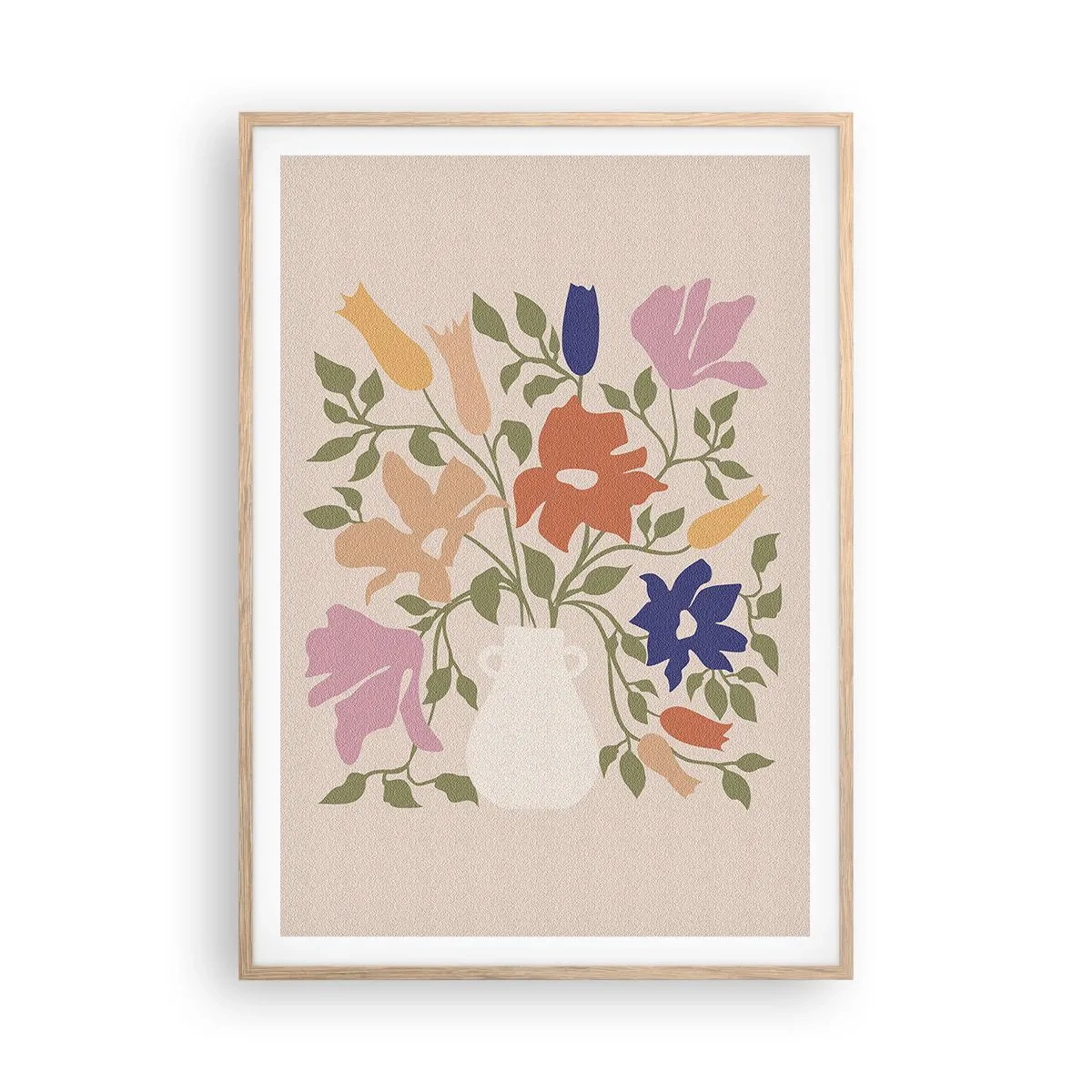 Een poster in een licht eiken lijst - Fijn boeket - 70x100 cm