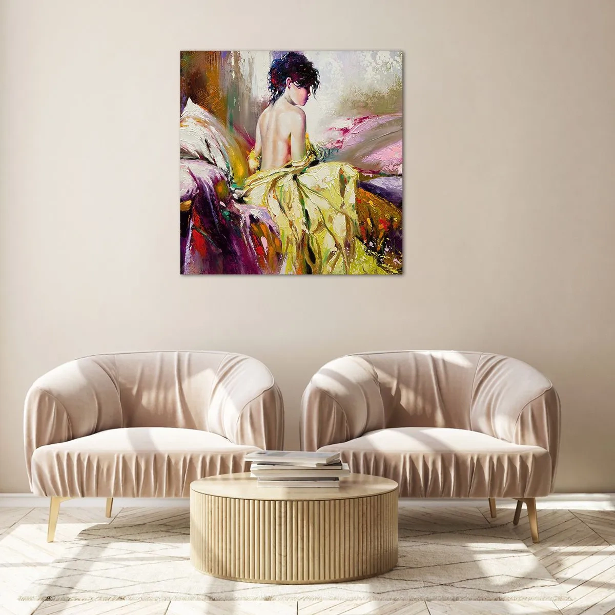 Schilderen op glas - Tussen de lippen en de rand van de cup - 60x60 cm