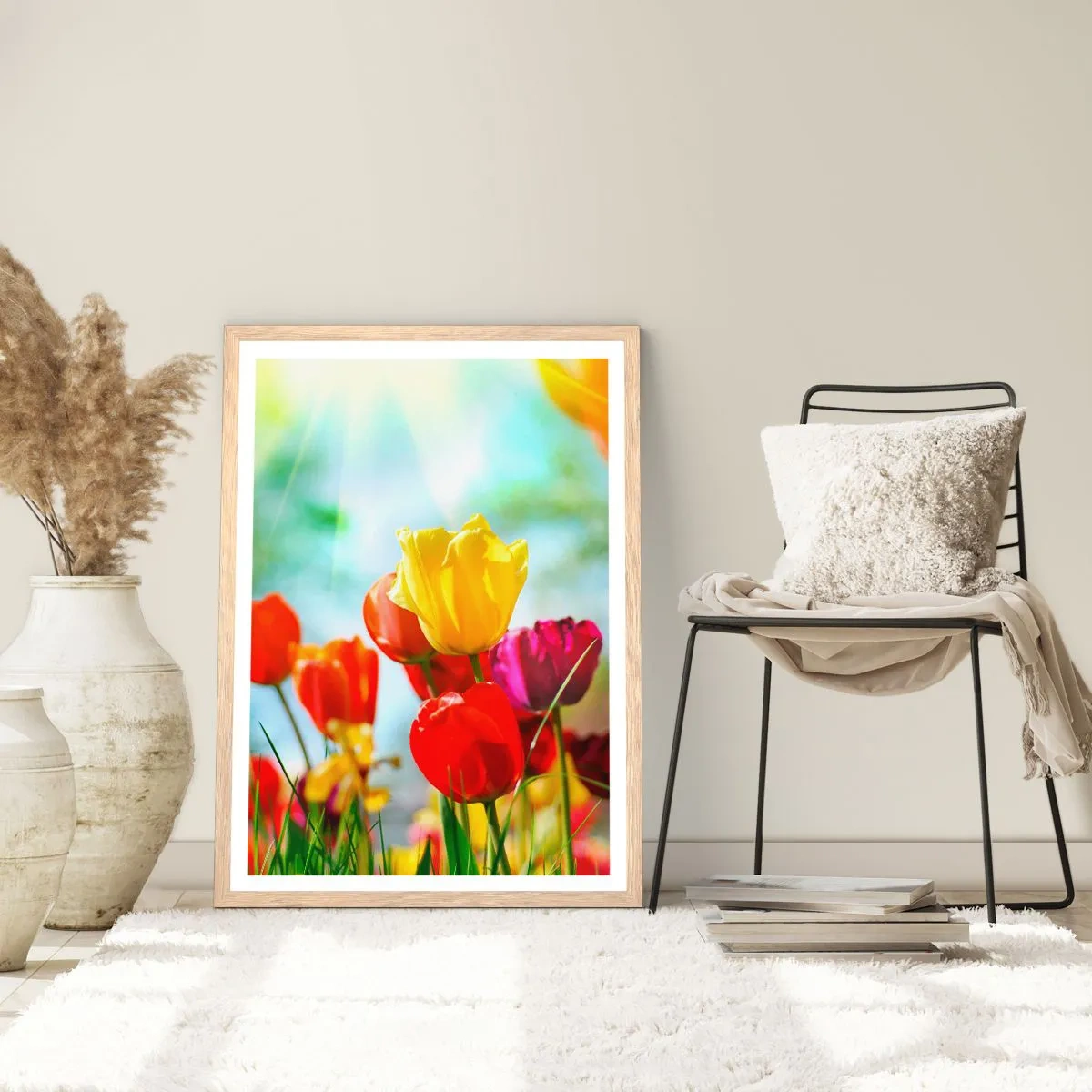 Een poster in een licht eiken lijst - Alle kleuren van de zon - 61x91 cm