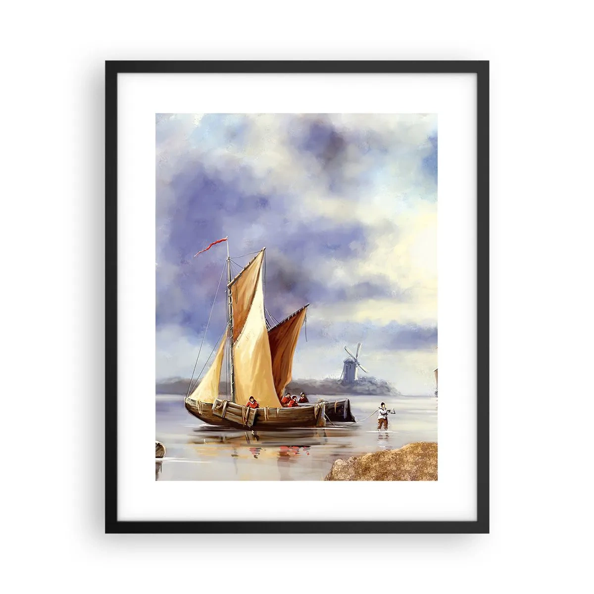 Poster in een zwarte lijst - De terugkeer van zeelieden - 40x50 cm