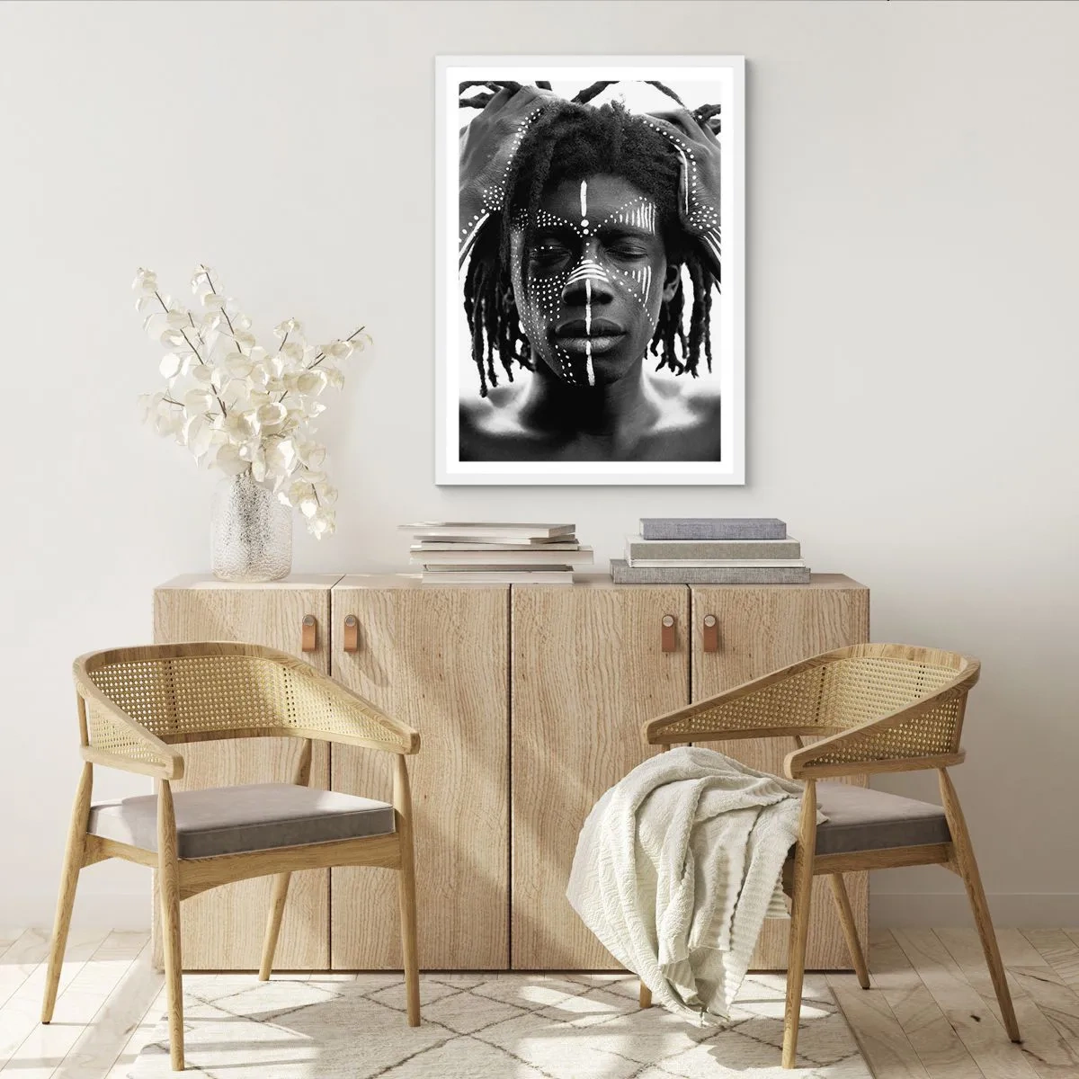 Poster in een witte lijst - Waar ben je? - 50x70 cm