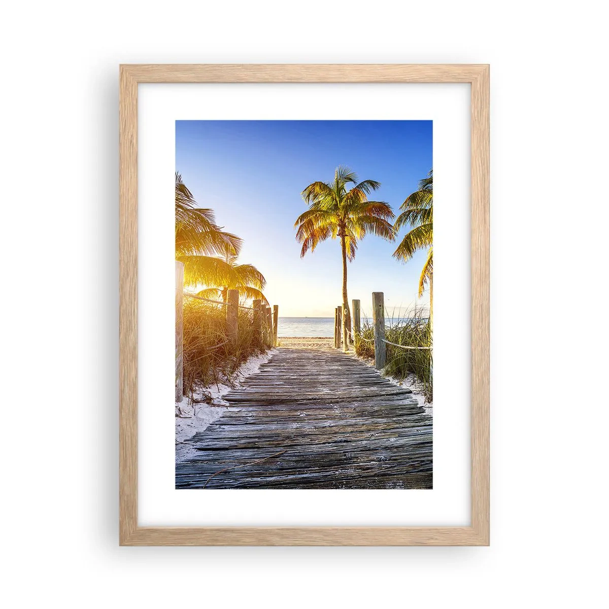 Een poster in een licht eiken lijst - Rechtstreeks naar het paradijs - 30x40 cm
