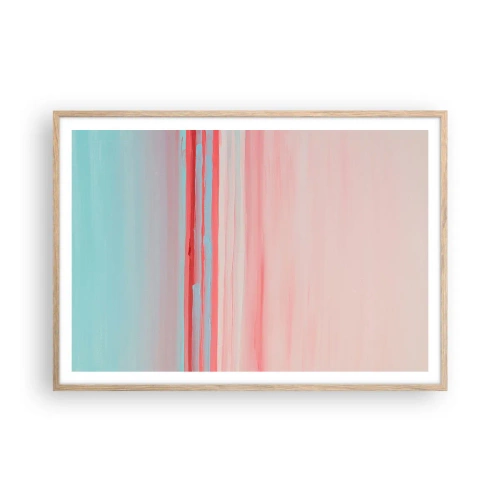 Een poster in een licht eiken lijst - Abstractie bij dageraad - 100x70 cm