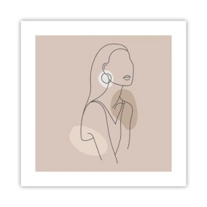 Poster - meisjesachtig icoon - 40x40 cm