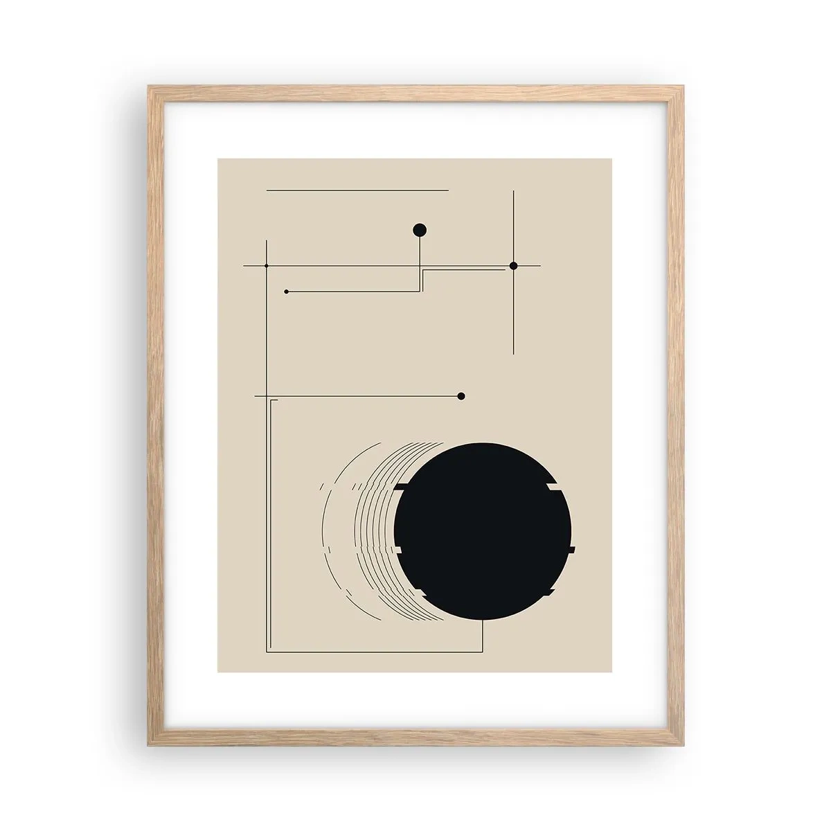 Een poster in een licht eiken lijst - Een flexibele en dynamische compositie - 40x50 cm
