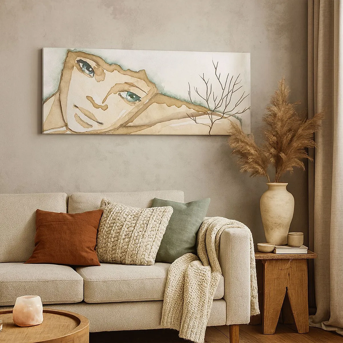 Schilderen op canvas - De boom der poëzie groeit uit stilte - 100x40 cm