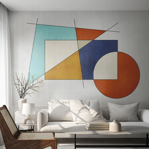 Fotobehang Premium Sand - Abstractie: modernistisch plezier - Geometrisch, Modern, Minimalisme - 200x140 cm