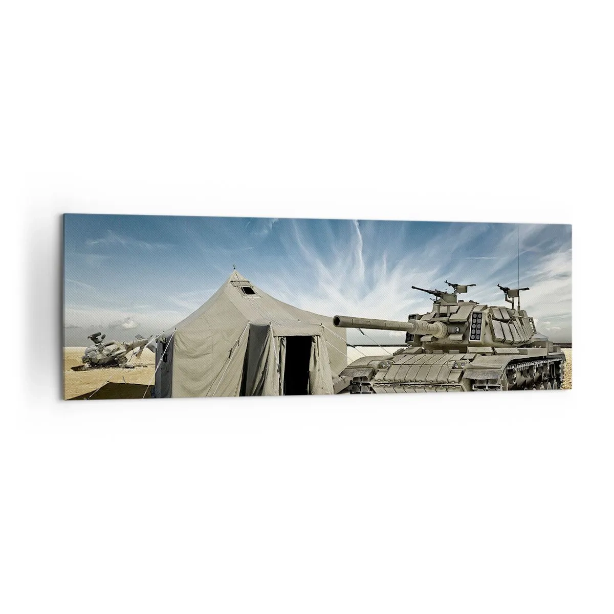 Schilderen op canvas - Een militaire droom - 160x50 cm