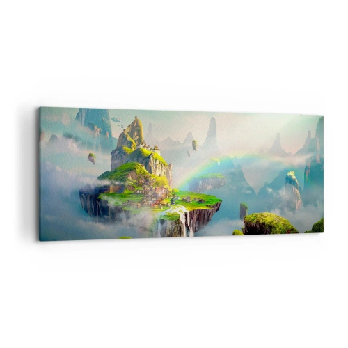 Schilderen op canvas - Midden in de lucht - gelukkige eilanden - 100x40 cm