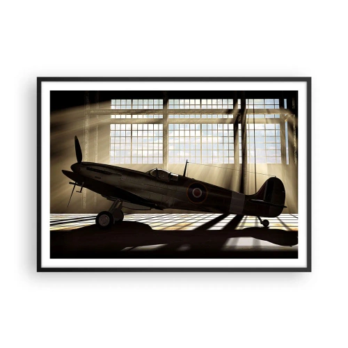 Poster in een zwarte lijst - De rust van een krijger - 100x70 cm