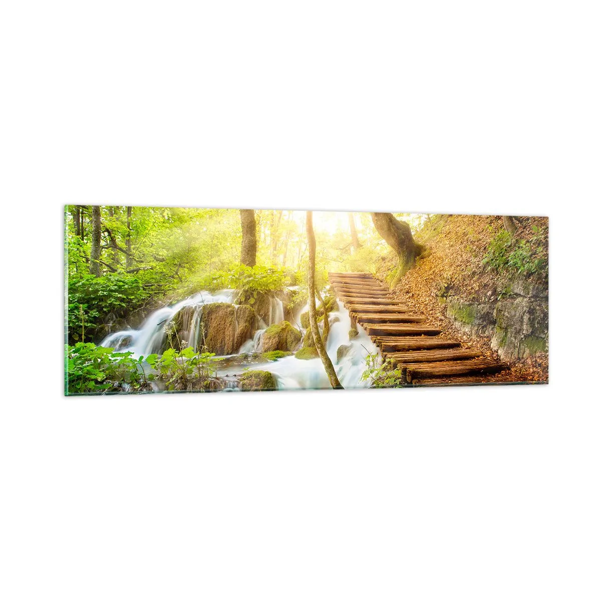 Schilderen op glas - Een felbegeerde koelte - 90x30 cm