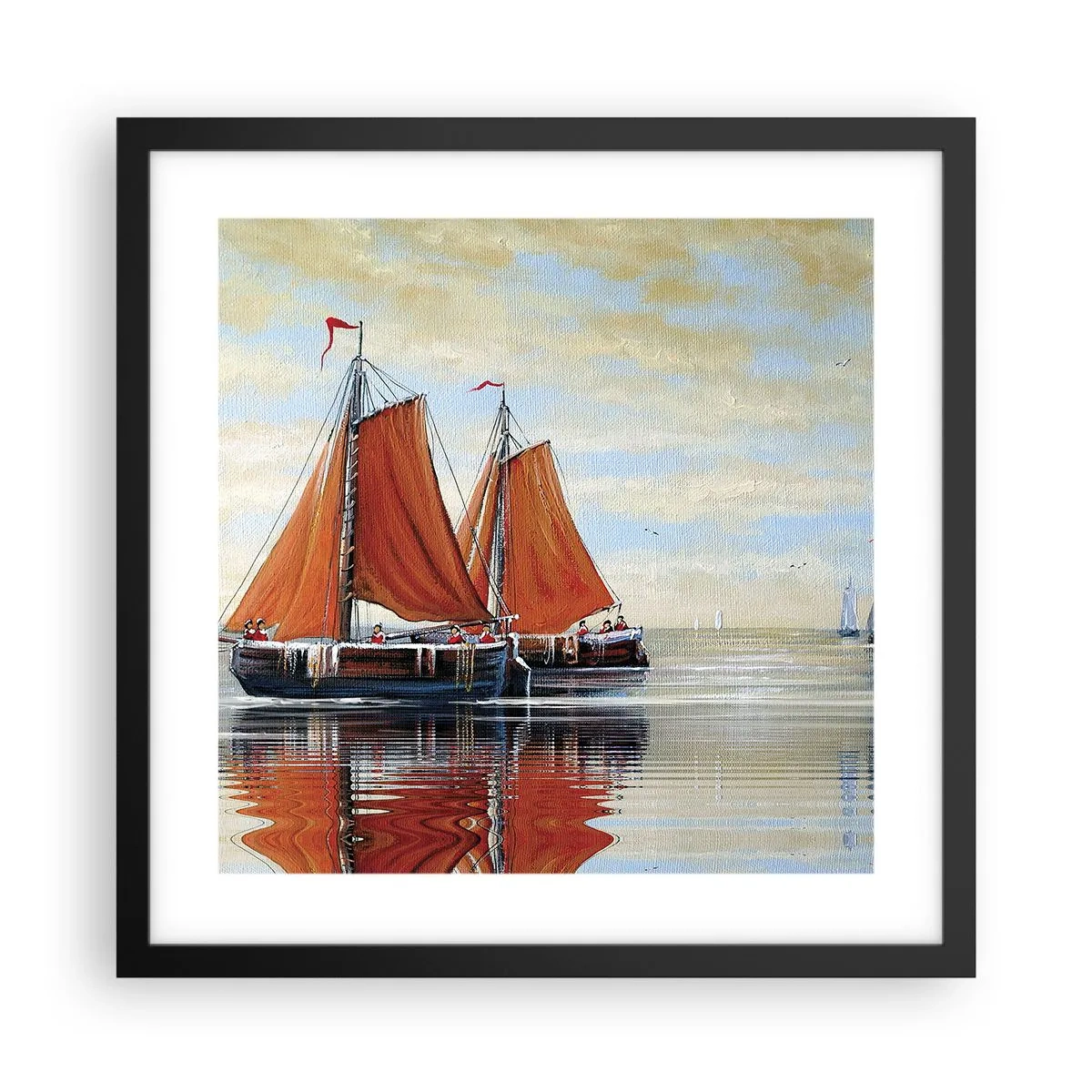 Poster in een zwarte lijst - Hé, zeil, matroos... - 40x40 cm