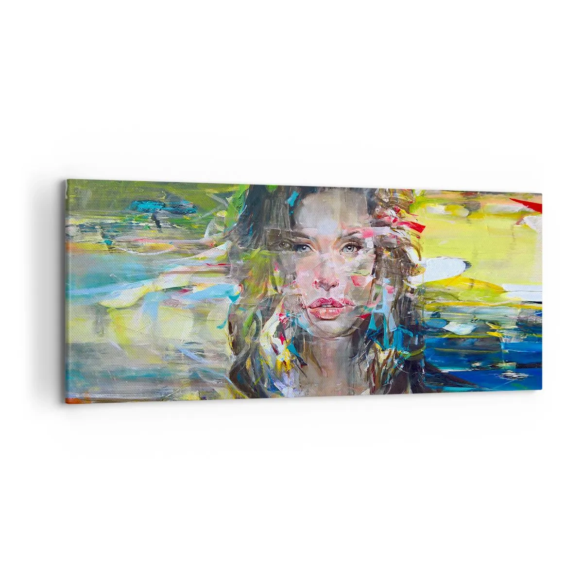 Schilderen op canvas - Achter de lucht een gordijn - 120x50 cm