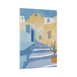 Schilderen op glas - Een dag in een Arabische stad - 80x120 cm