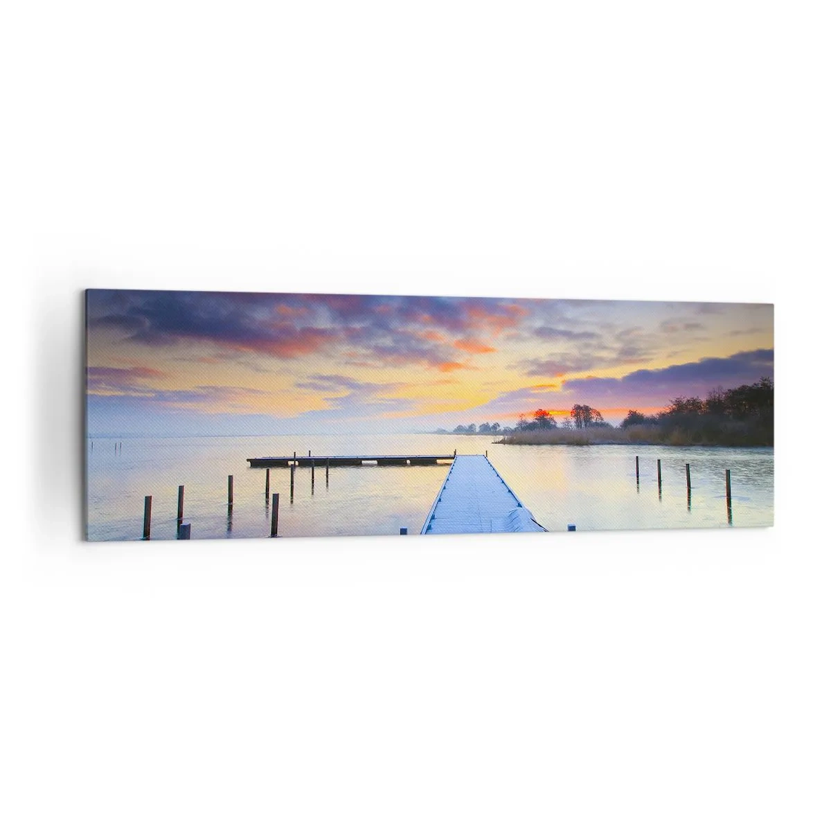 Schilderen op canvas - Violet-gouden kalmte - 160x50 cm