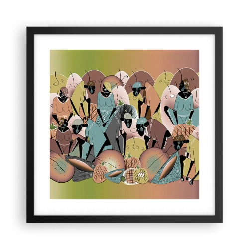 Poster in een zwarte lijst - Er komt een geweldige vakantie aan - 40x40 cm