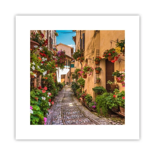 Poster - Italiaans zijstraatje - 30x30 cm