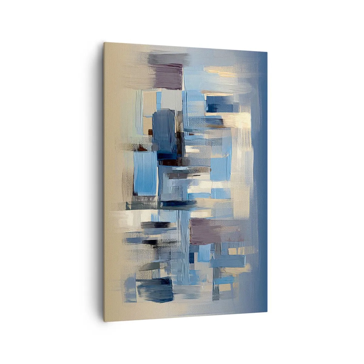 Schilderen op canvas - Blauwe constructie - 80x120 cm