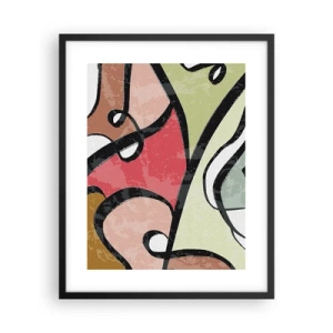 Poster in een zwarte lijst - Pirouettes tussen kleuren - 40x50 cm