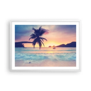 Poster in een witte lijst - Een avond aan de baai - 70x50 cm