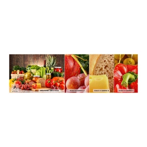 Fotobehang Monster Premium Canvas - Gerookt, gebakken en gemarineerd - Gastronomie, Groenten, Fruit - 100x30 cm