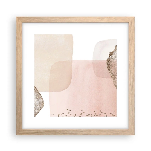 Een poster in een licht eiken lijst - Een blik door kleur - 30x30 cm