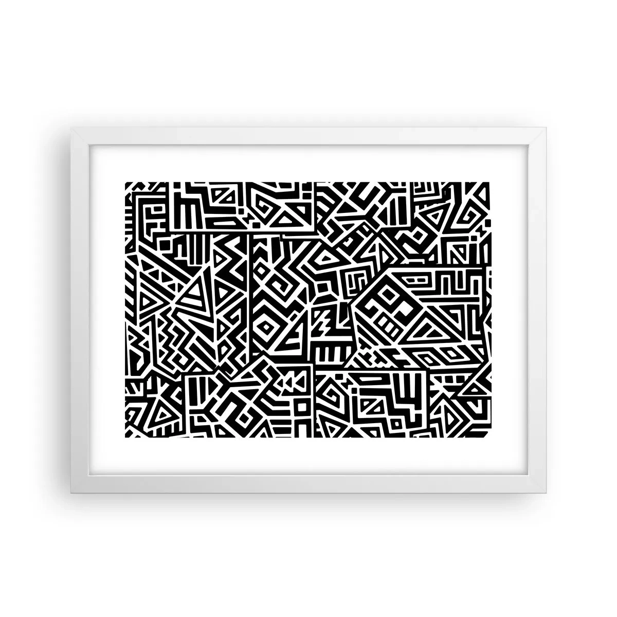Poster in een witte lijst - Pre-Columbiaanse compositie - 40x30 cm