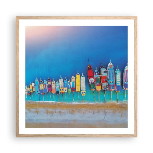 Een poster in een licht eiken lijst - Vanuit vogelperspectief - 60x60 cm