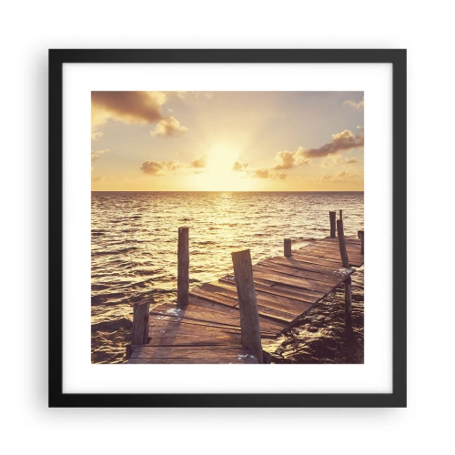 Poster in een zwarte lijst - Het gouden land van zachtheid - 40x40 cm