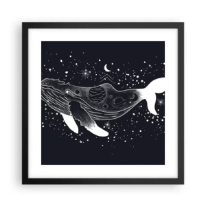 Poster in een zwarte lijst - In de oceaan van het universum - 40x40 cm