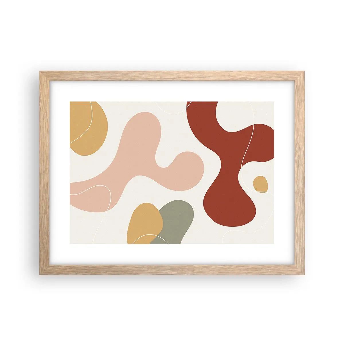 Een poster in een licht eiken lijst - Kronkels of krullen? - 40x30 cm