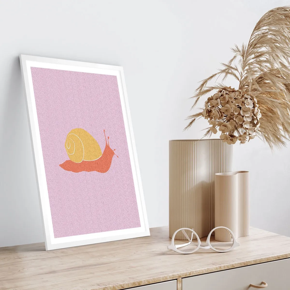 Poster in een witte lijst - Er is geen haast - 40x50 cm