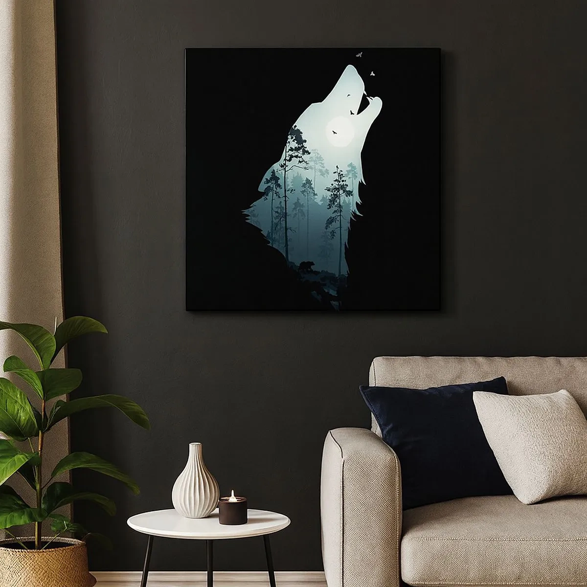 Schilderen op canvas - De stem van de bosnacht - 30x30 cm