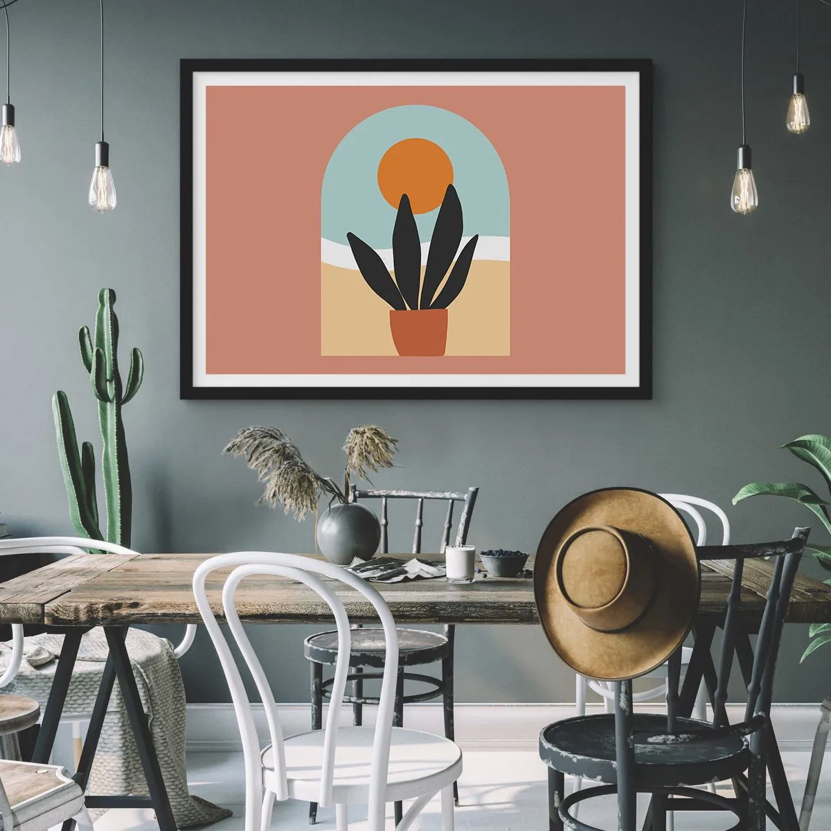 Poster in een zwarte lijst - Kleine geneugten - 50x40 cm