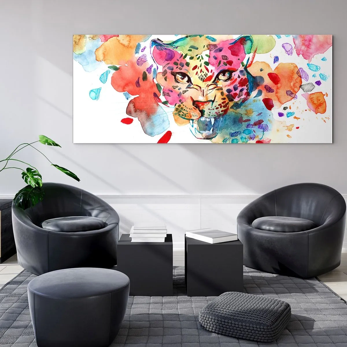Schilderen op glas - Schoonheid en het beest - 90x30 cm