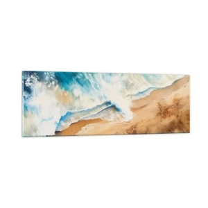 Schilderen op glas - De terugkerende golf - 90x30 cm
