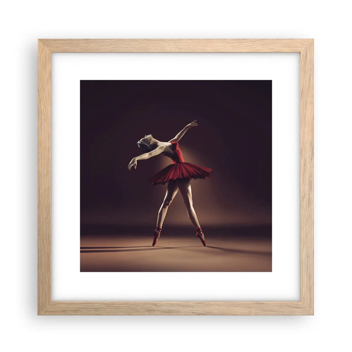 Een poster in een licht eiken lijst - Een prima ballerina - 30x30 cm