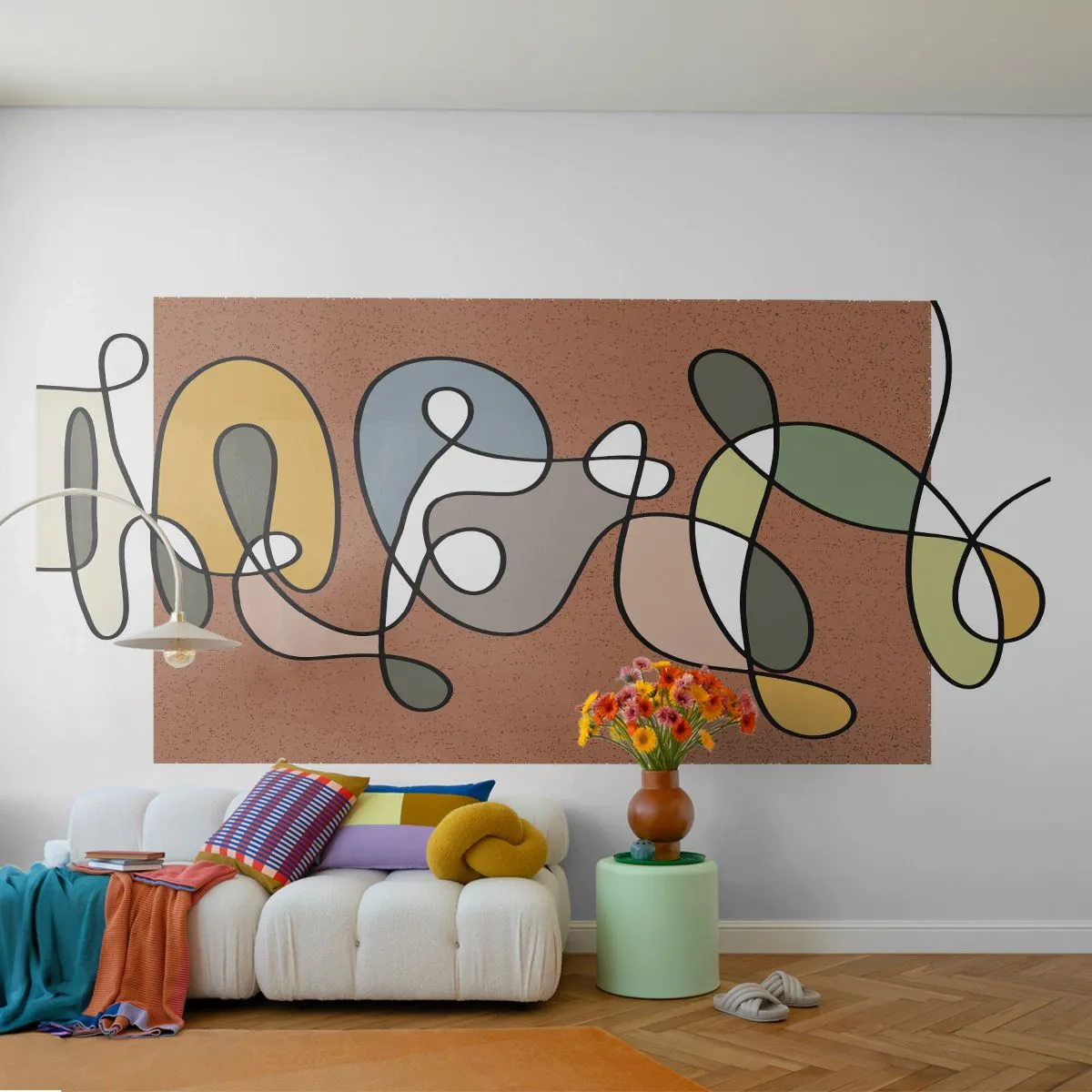 Fotobehang Standard Eco - Abstractie die het glimlachen waard is - Modern, Abstractie, Deel - 150x105 cm