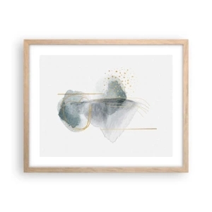 Een poster in een licht eiken lijst - Over de relatie tussen grijs en goud - 50x40 cm