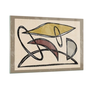 Schilderen op glas - Verticale en horizontale lijnen - 120x80 cm
