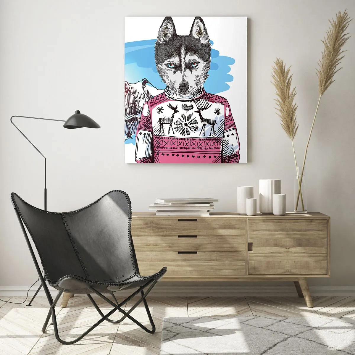 Schilderen op glas - Een wolf in schaapswol - 50x70 cm