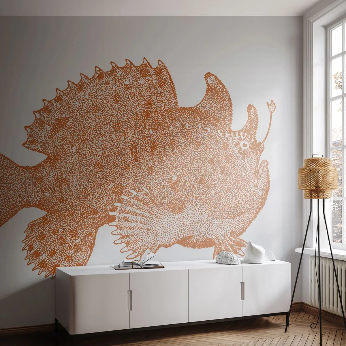 Fotobehang Standard Eco - En toch een vis - Zeevis, Oceaan, Kust - 150x105 cm